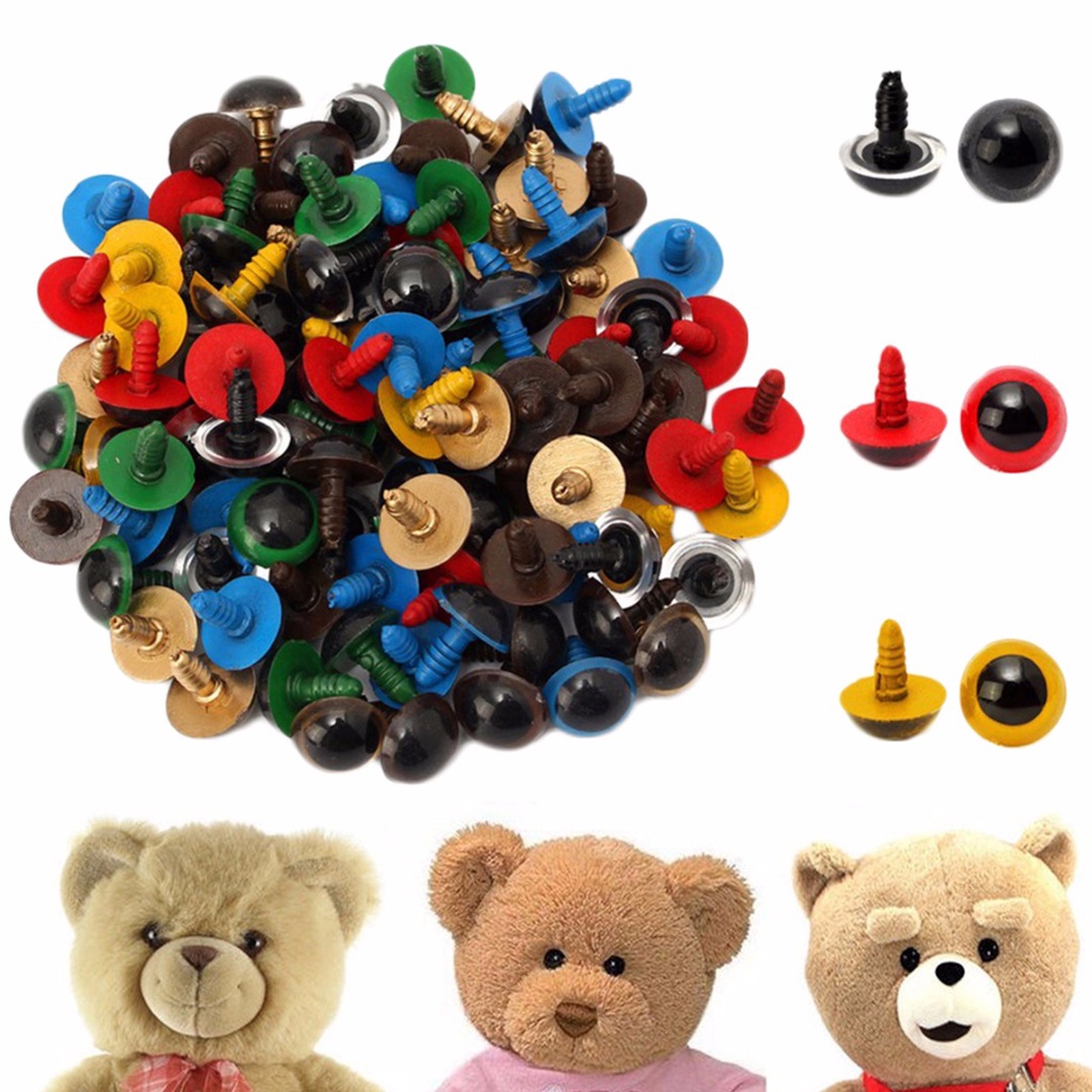 6mm Sharplace 100 Piezas Ojos de Seguridad de Bricolaje de Plásticos de Muñeca para Teddy Bear 