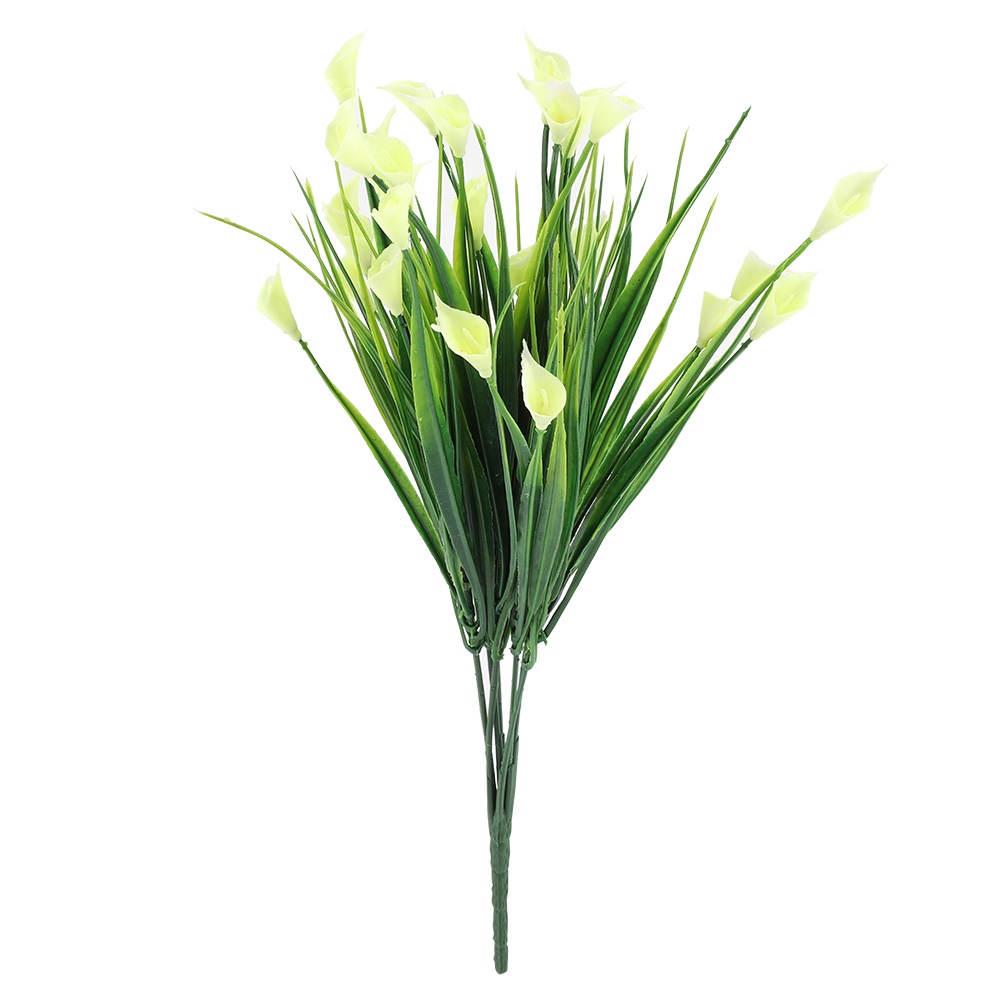 Ramo De Flores Artificiales De Plástico Calla Lily Hoja Falsa Planta Fiesta  En Casa De | Shopee México