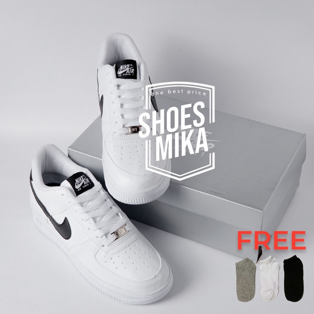 Nike Air Force One zapatos blanco negro Logo