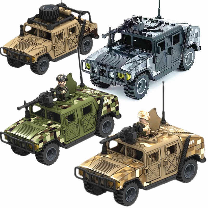 Juguete De Madera Para Niños Todoterreno Armadura Armada compatible Con LEGO military series Tanque Hummer Vehículo Ensamblado ca