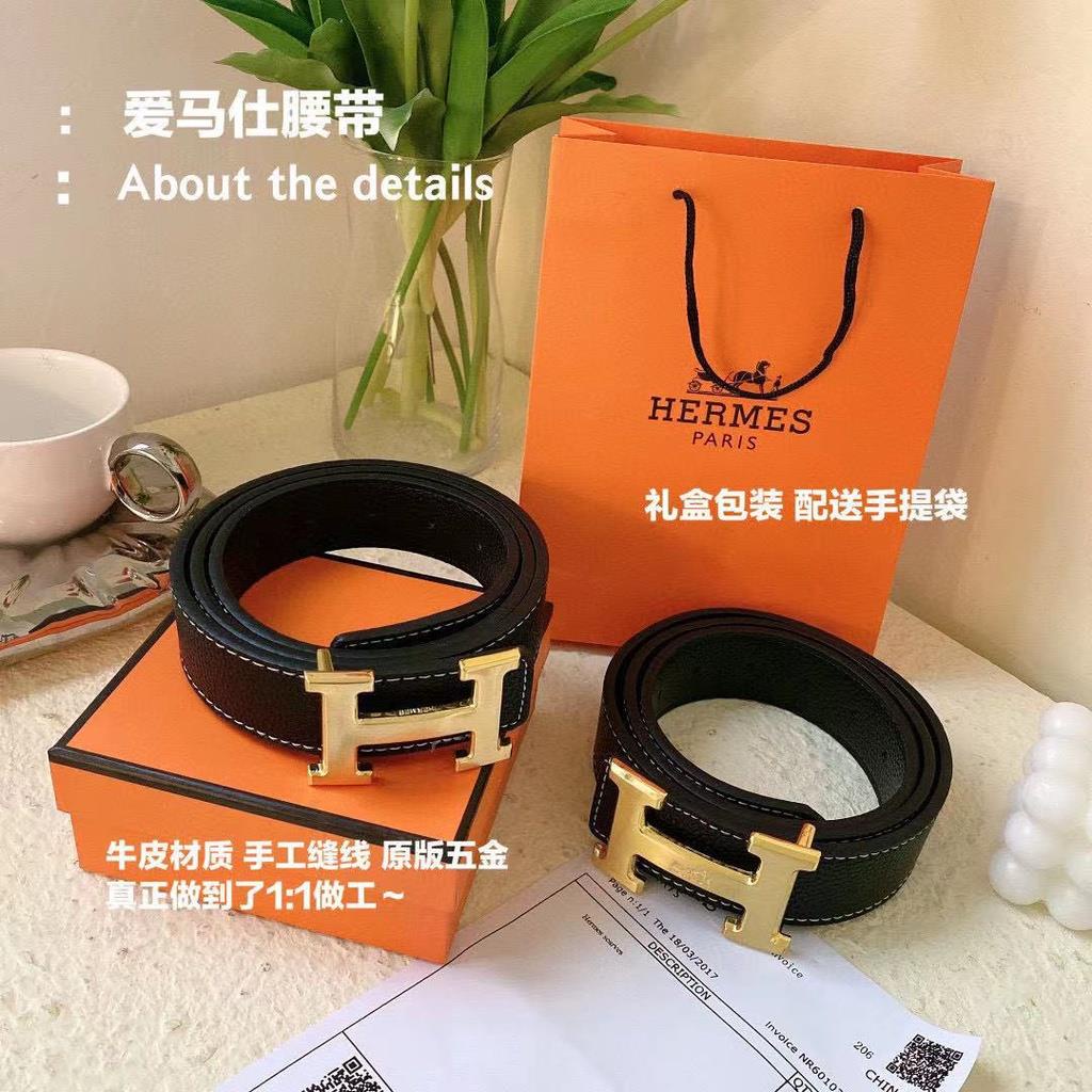 Lío cien liberal ✸ Cinturones Para Hombres H Hermes Mujeres Con Caja De Oro Correa De Cuero  Genuino Lujo Para Hombre | Shopee México