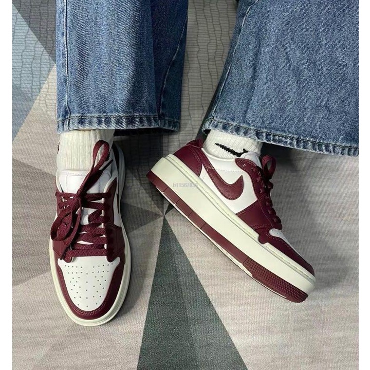 Nike Air Jordan 1 Elevate Low SE Vino Blanco Moda Roja De Deporte Todo Combinado Hombres Mujeres Zapatos | Shopee México