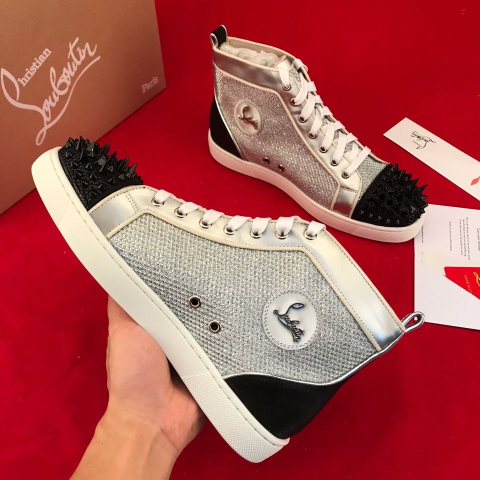 pavimento Arne Ocurrencia Suela Roja Christian Louboutin Zapatos De Tenis Estación Europea Casuales  Cordones Remache cl Mujer Los Hombres Zapatillas | Shopee México