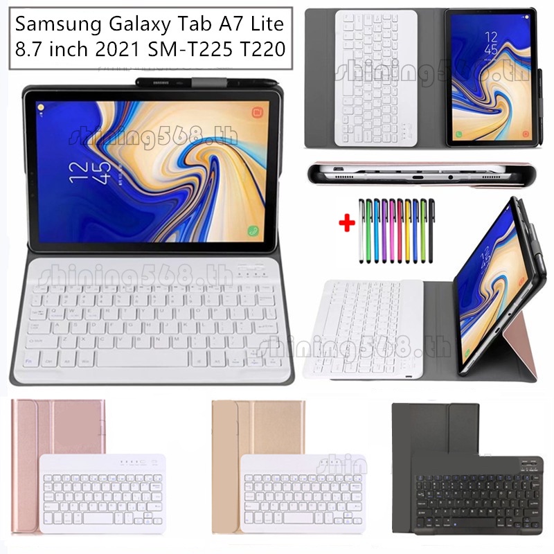 Para Samsung Galaxy Tab A7 Lite 8.7 2021 SM-T25 T220 Teclado + Funda De Alta Calidad Con Tapa De Cuero Para Tablet Stand Flip