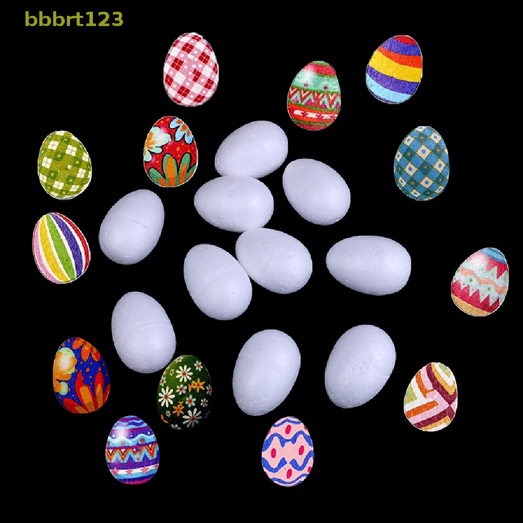 LUOEM 10 Unids Huevos de Pascua de Espuma Artesanía Blanca Huevos de Espuma de Poliestireno DIY Huevos Artesanales Juguetes Modelado Forma de Espuma Bolas de Poliestireno para Pintar 