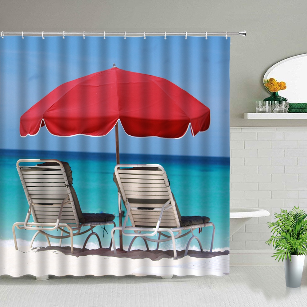 180*180cm cortina de la ducha paisaje de playa 3D anime cortina de  partición poliéster Impermeable y resistente al moho decoración de baño，sin  puñetazos | Shopee México