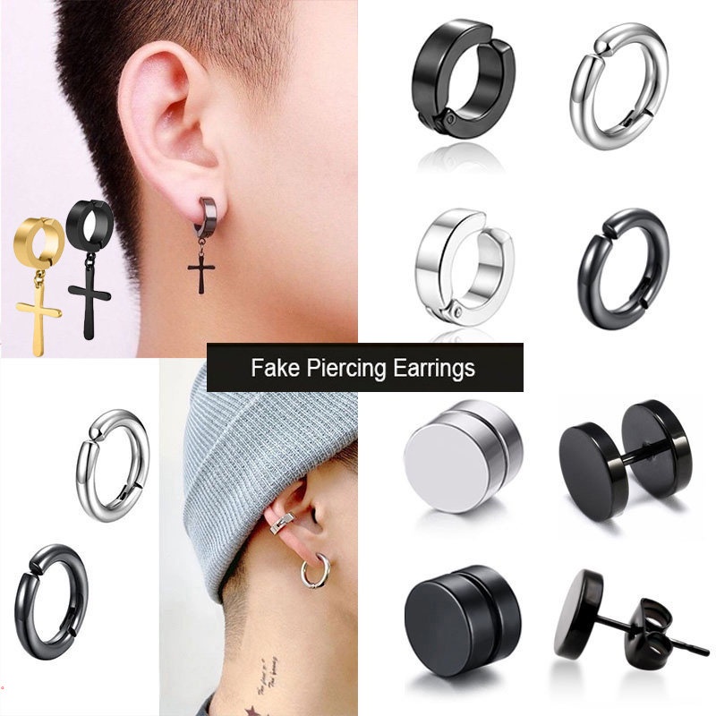 aretes/aretes falsos/arete hombre/aretes para hombre/aretes de presión/ aretes de de cruz/Pendientes De Acero Inoxidable Hombre/De Aretes Magnéticos De Imán Fuerte Para Hombres Pendientes De Cruz Sin Piercing Novio