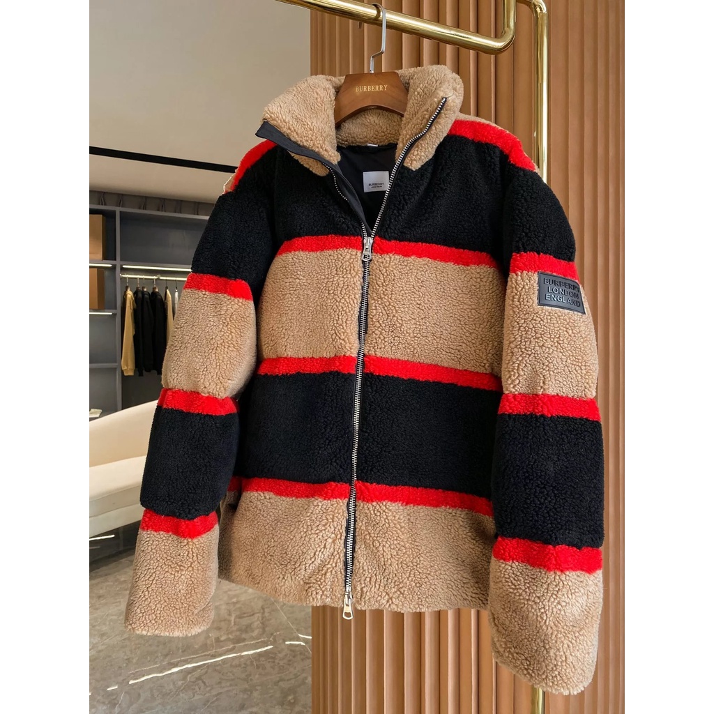 BBR Burberry BUR Burberry micro-label color matching teddy down jacket for  men and women | Shopee México