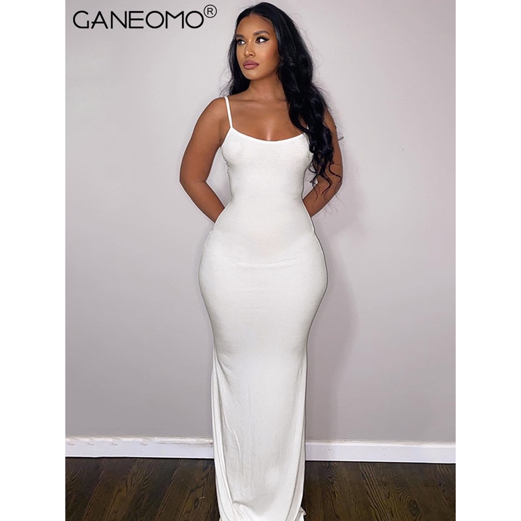 Vestido Maxi Bodycon De Punto Blanco Para Mujer Y # 39 ; s Ropa Verano2022  Fiesta Elegante Vestidos Largos De Noche Elegantes Trajes Sexy | Shopee  México