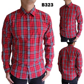 Camisas de hombre manga larga B329 Plaid Tops ropa dobladillo Slim Fit  niños trabajo Casual importación Premium hombres camisas formales | Shopee  México