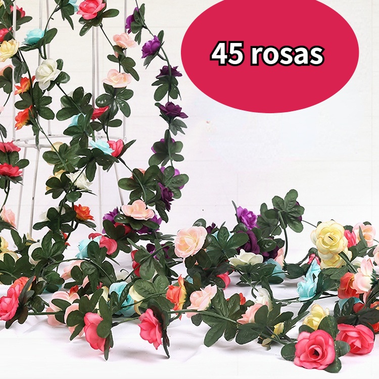 1M LED Botón De Luz , Flores Artificiales 45 Hojas De Rosas De Simulación  Florero Decoración Rosa Hogar Colgante | Shopee México