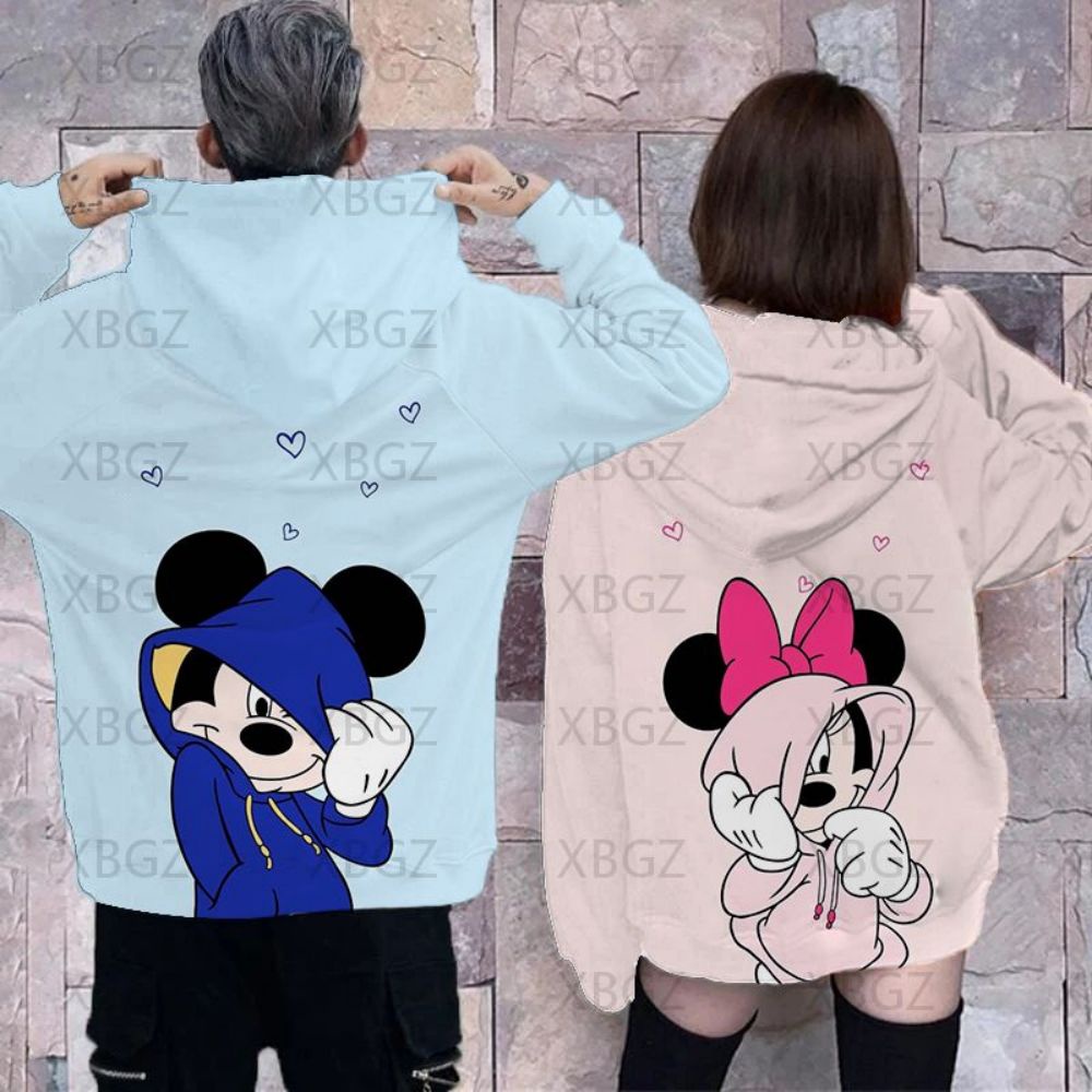Disney Pareja Traje Sudadera Con Capucha Para Niños Sudaderas De Los  Hombres De La Moda Top Mujer Mickey Ropa Minnie Mouse | Shopee México