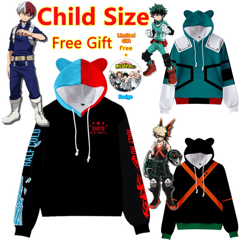 DFF] : Talla De Niño : Sudadera Con Capucha My Hero Academia , Chamarra  Para Niños Todoroki Shoto Top Anime , Ropa Casual , Disfraz De Cosplay  Midoriya Izuku , Unisex | Shopee México