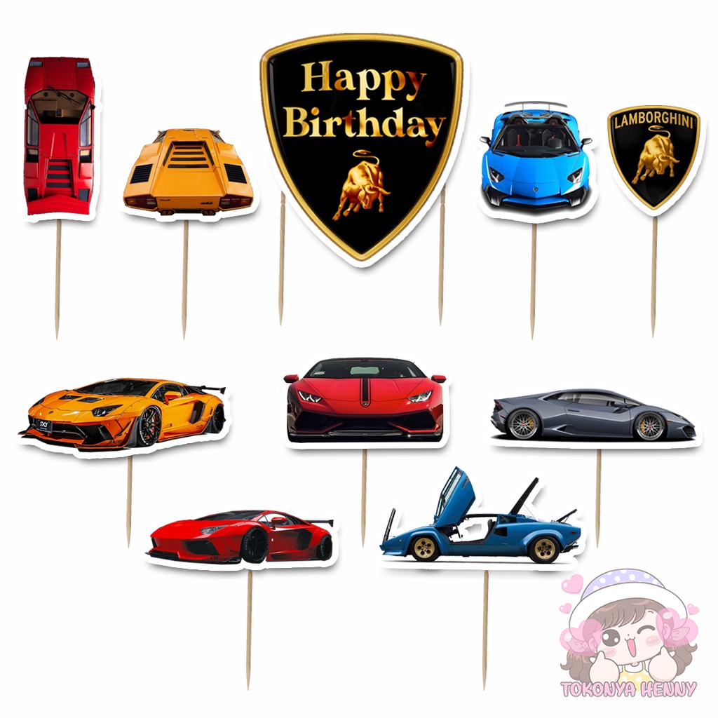 Lamborghini decoración de pastel con motivo de coche para tartas para niños  | Shopee México