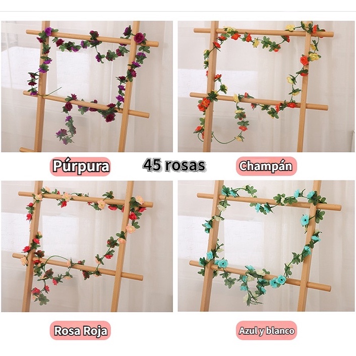 1M LED Botón De Luz , Flores Artificiales 45 Rosas Hojas Simulación Florero  Decoración Rosa Hogar Colgante Hada Flor artificial Jardín | Shopee México