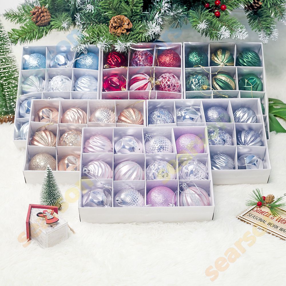 6cm 12 unidades de bolas de Navidad de colores con purpurina para la  decoración del árbol de Navidad/decoración de Navidad [searson】 | Shopee  México