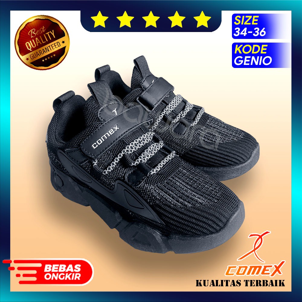 Zapatos para niños zapatos escolares Comex zapatos deportivos - Genio modelo  Slip On negro blanco Premium Color cómodo de llevar | Shopee México