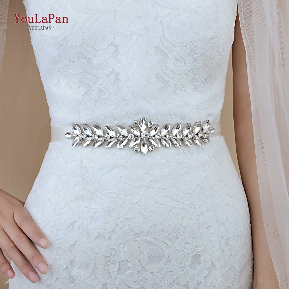 YouLaPan S69 Vestido De Novia Cinturón De Diamantes De Imitación Apliques  Con Cinta Faja Nupcial Accesorios De Hecho A Mano Para Mujeres | Shopee  México