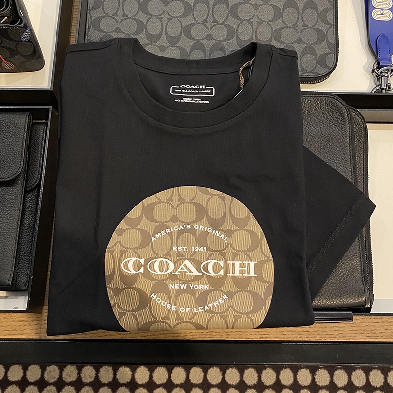 Camiseta De Algodón COACH Classic Con Estampado De Manga Corta Para Hombre  | Shopee México