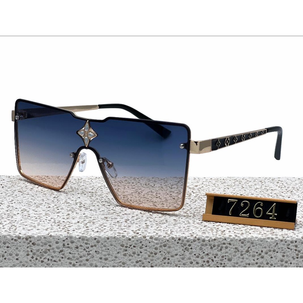 LOUIS VUITTON LV Marca De Lujo Diseño De Moda Clásico Estilo Millonario  Lente Retro Gradiente Gafas De Sol Hombres Z1700 Marco De Metal Trébol