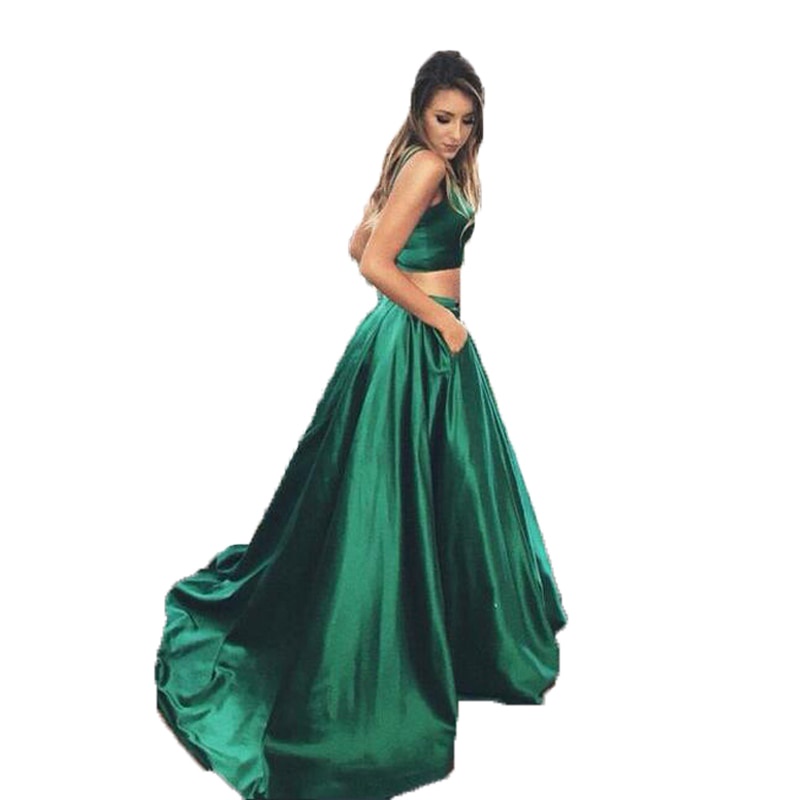 Faldas Largas Esmeralda Para Mujer Longitud De Piso Cintura Alta Elegante Falda Maxi Plisada Saias Vestido De Baile | Shopee México