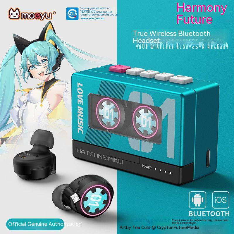 Moeyu Hatsune Future LOVE MUSIC Auriculares Bluetooth Retro Walkman Modelado Inalámbrico Auricular