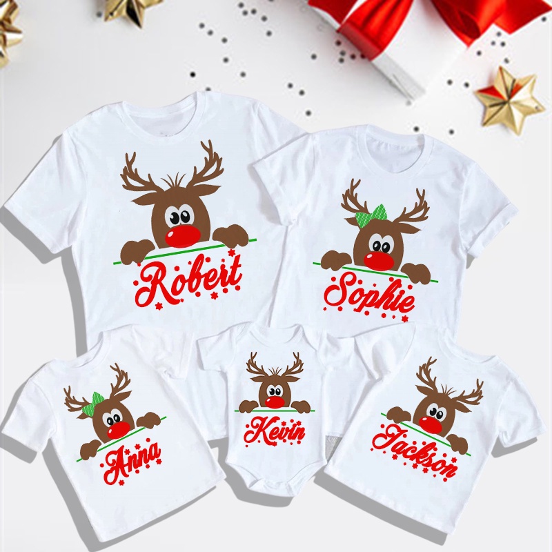 Ropa Personalizada De Ciervo Familiar Nombre Personalizado Navidad Padre  Madre Niños Look Traje Camiseta Invierno Vacaciones Tops Camisa | Shopee  México