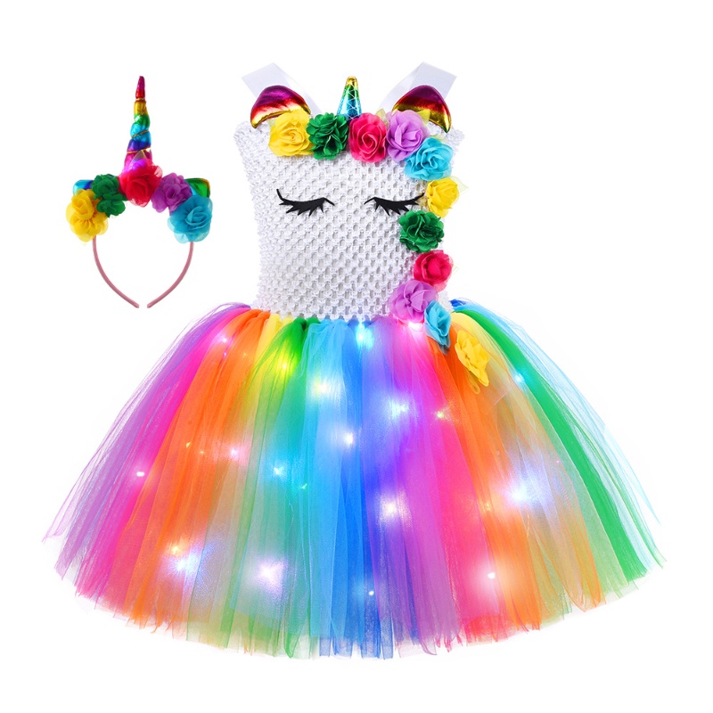 Vestido De Tutú De Princesa De Unicornio Flores Pastel Vestidos De Fiesta  De Cumpleaños Tul Para Niños Disfraces De Cosplay De Halloween | Shopee  México