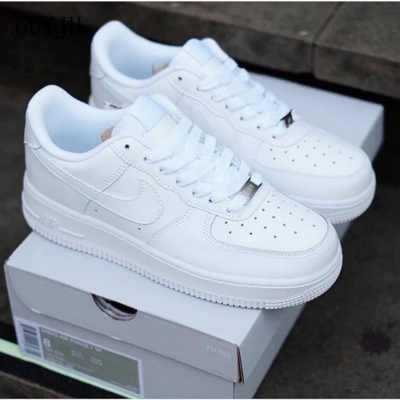 Miedo a morir Untado Tío o señor Zapatos Blancos Mujeres Hombres NIKE AIR FORCE 1 ONE FULL WHITE SMILE  SNEAKERS KETS CASUAL SPORT Blanco HO2257 | Shopee México