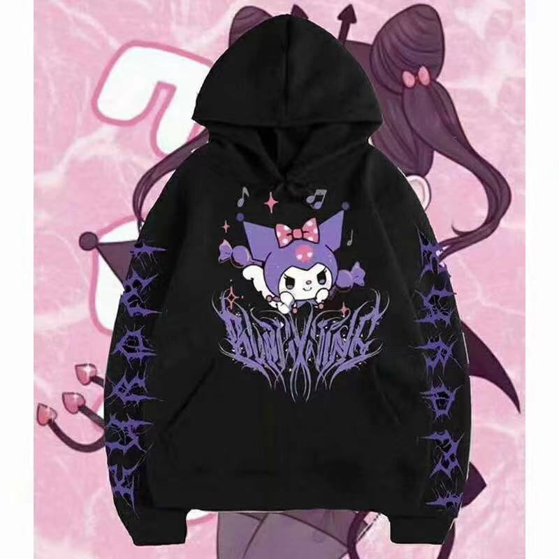 Kuromi Mujer Sudadera Con Capucha G tica Tama o Plus Sudadera Shopee 