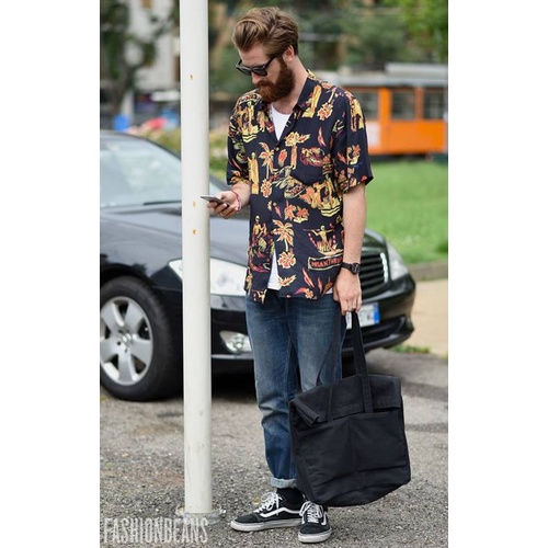 Camisa hawaiana para hombre manga corta impresa/camisa hawaiana Material de  rayón para hombre fresco y cómodo de llevar | Shopee México