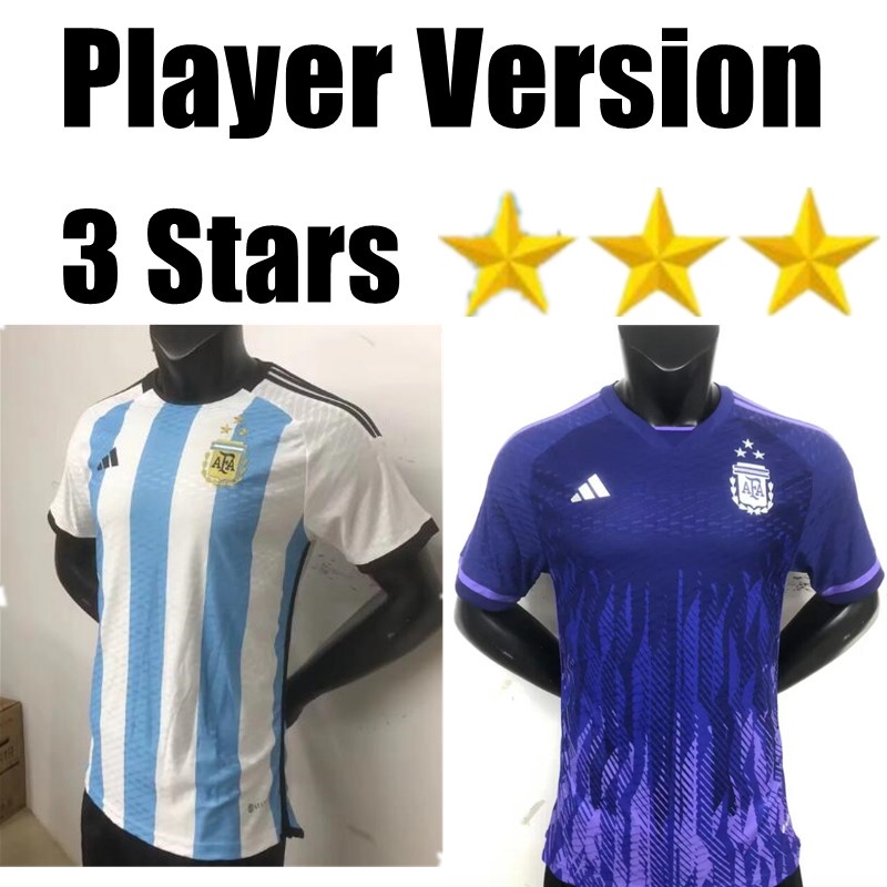 3 Estrellas-[Versión De Jugador] Camiseta De Fútbol Para Adultos Argentina