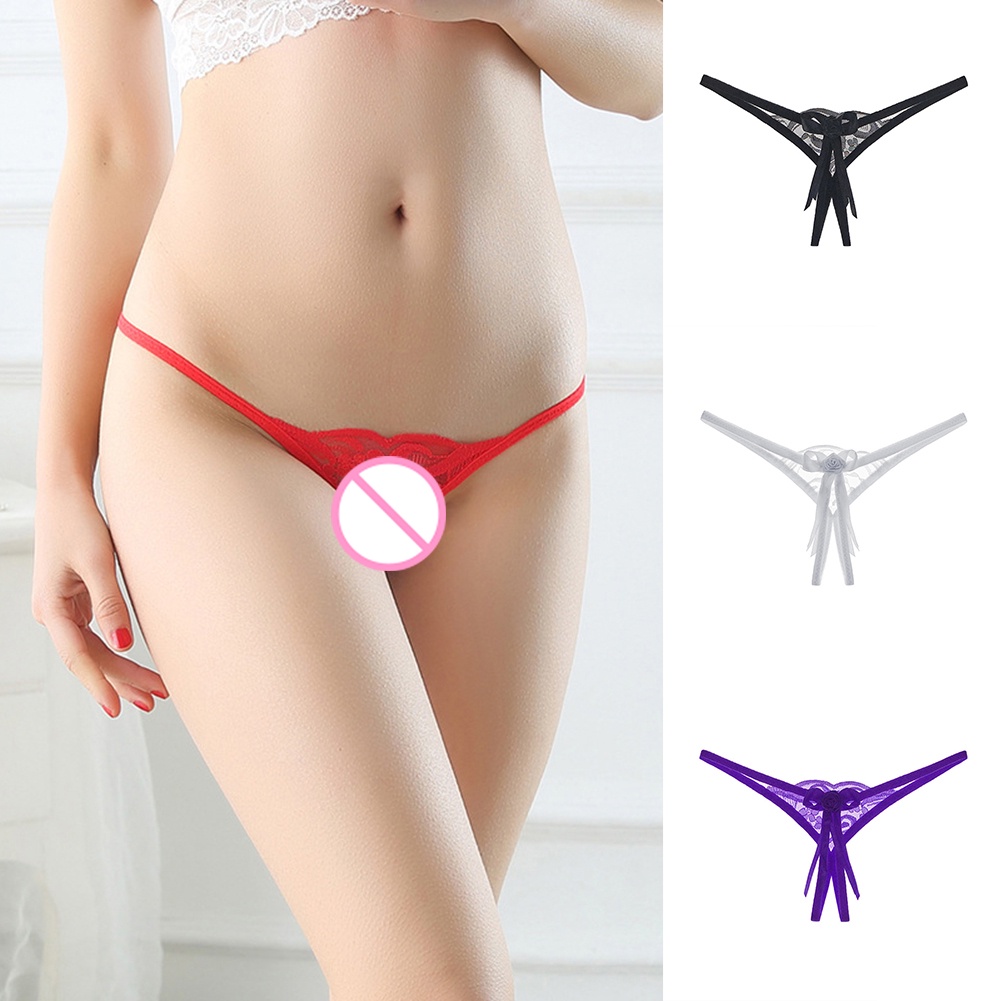 Hua-Sexy Mujeres Arco Transparente Encaje G-String Entrepierna Ropa Interior  Elástica De Baja Altura | Shopee México