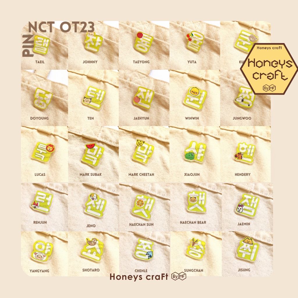 Honeys Craft - Pin NCT 127 Dream WayV OT23 - sombrero acrílico decorativo bolsa cinta Lightstick KPOP camisa