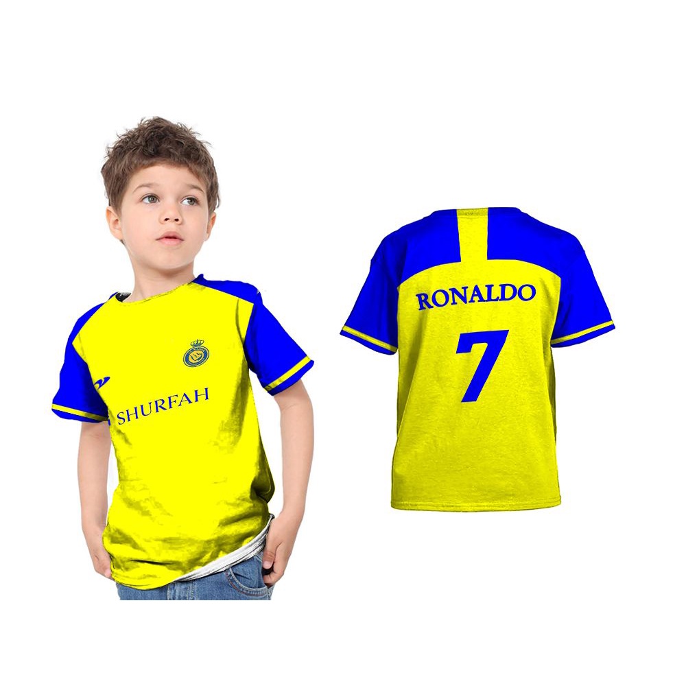 Kaos Anak Jersey Nassr CR7 Fullprint camiseta personalizada Al Nassr Cristiano Ronaldo | Shopee México