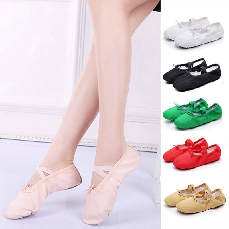 Zapatos De Ballet Rosa Con Cintas Y Suela Dividida - Para Niñas Y Adultos, Ideales Para Danza, Yoga Y Gimnasia