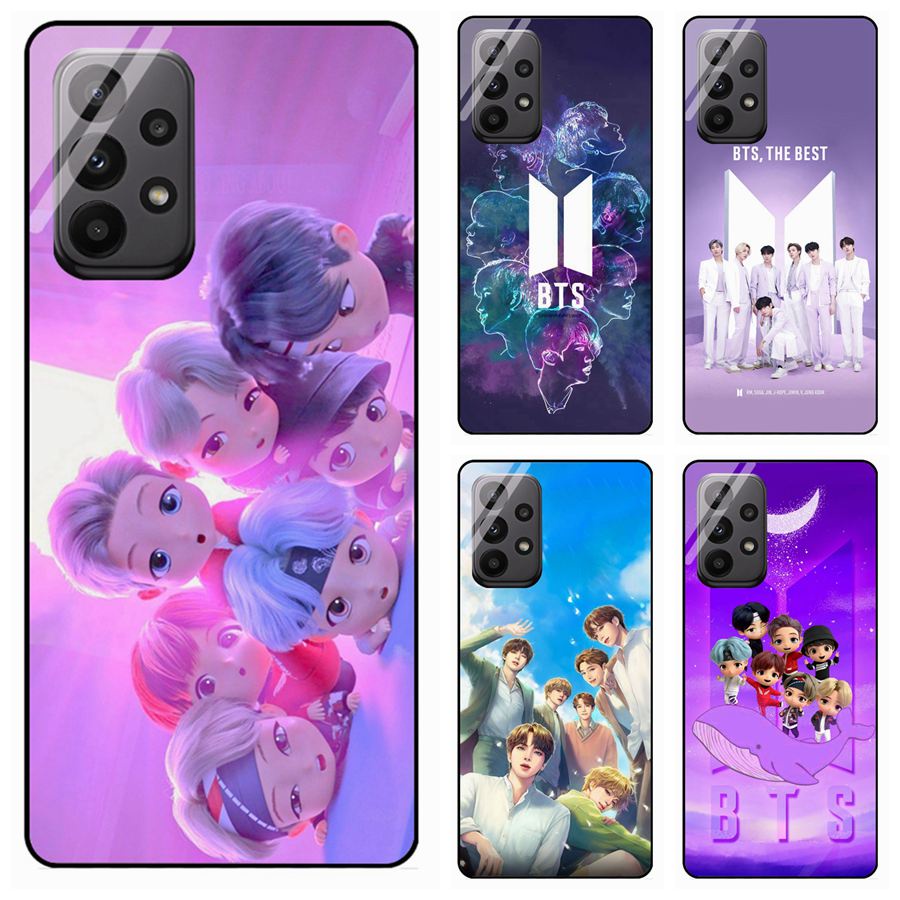 Nueva Llegada Para Samsung Galaxy A04 A04E A04S A14 A34 A54 Funda De Teléfono De Vidrio Templado Serie BTS Dura A Prueba De Golpes
