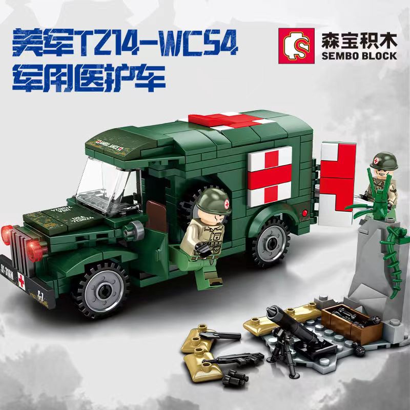 Compatible Con Lego Military Series Carro Médico Montaje Modelo Niño Juguete Regalo