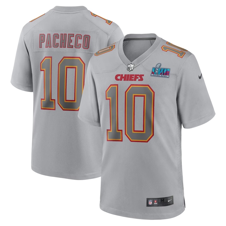 Fútbol Americano nfl Hombre No . 10 Kansas City Chief Isiah Pacheco Grey  Super Bowl LVII Parche Atmósfera Moda Ropa Deportiva | Shopee México