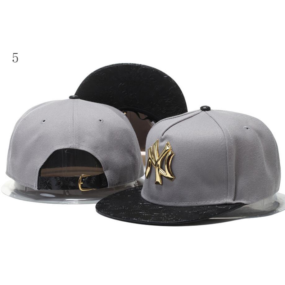Metal Logo York Yankees Algodón NY Bordado Moda Hombres MLB Snapback Gorras Unisex Ajustable