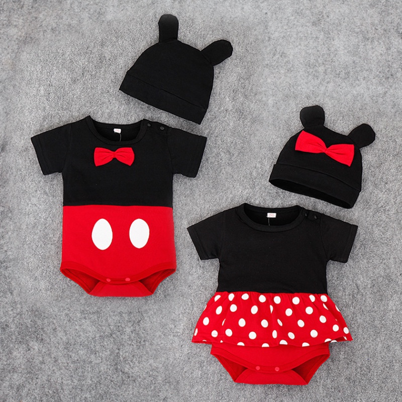 Ropa De Bebé Mono Onesies Para Niño Niña De Dibujos Animados Mickey Mouse Mameluco Con Sombrero Conjunto De Casa Recién Nacido Disfraz De Disney | Shopee