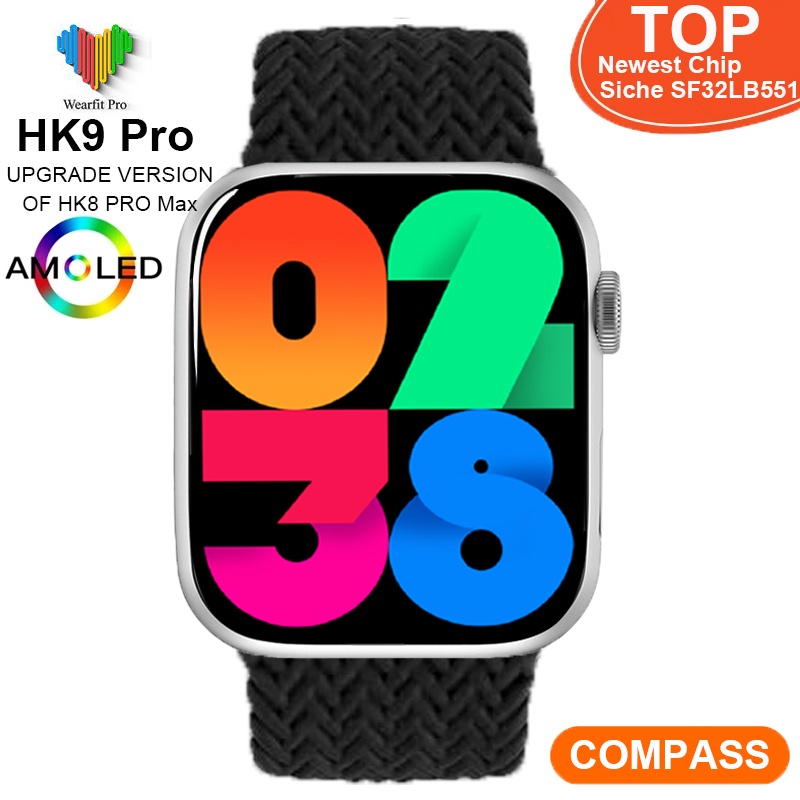 SmartWatch HK9 Pro 2.02 &amp; quot ; Amoled Pantalla Serie 9 Brújula NFC Llamada Bluetooth Hombres Deporte Reloj Inteligente PK HK8 hello watch