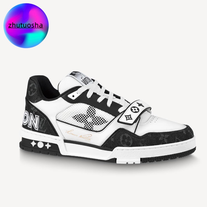 2023 zapatos de los hombres de moda impreso LV Louis Vuitton entrenador  blanco negro zapatillas Casual pareja hombres mujeres zapatos de moda tenis