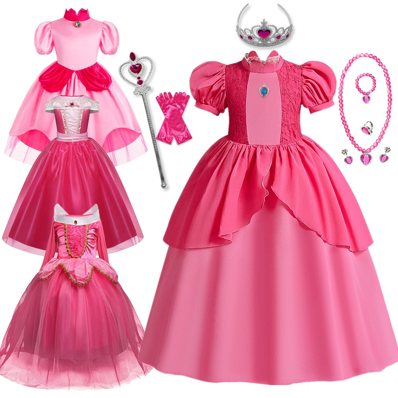 Vestido princesa peach niña sale