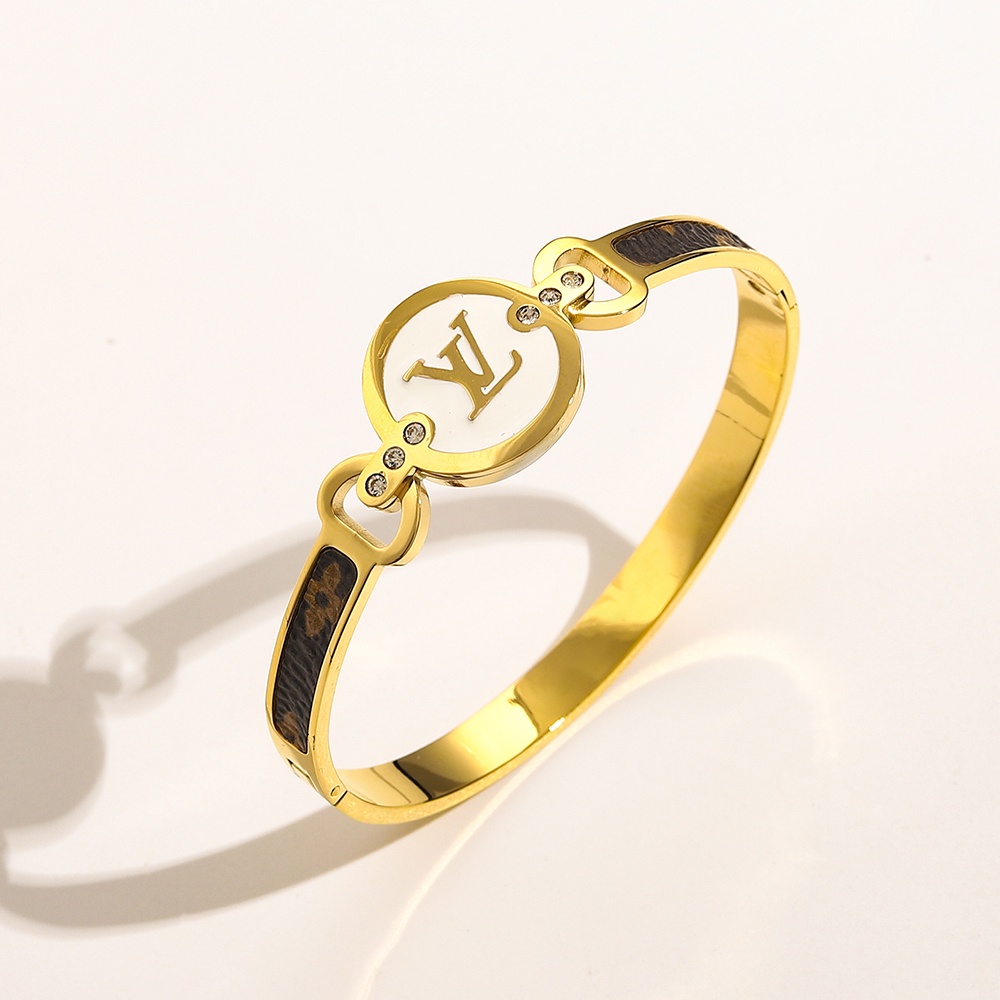 Casual Louis Vuitton Pulsera Delicada Brazalete Hueco LV Monogram