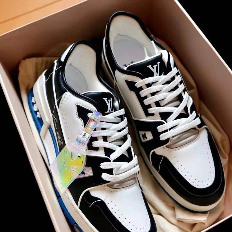 Zapatos De Hombre Originales Mujer Zapatillas De Deporte De Tenis Para Hombres  Louis Vuitton x Nike Air Force 1 LV AF1 Joint Sneakers No . 13224