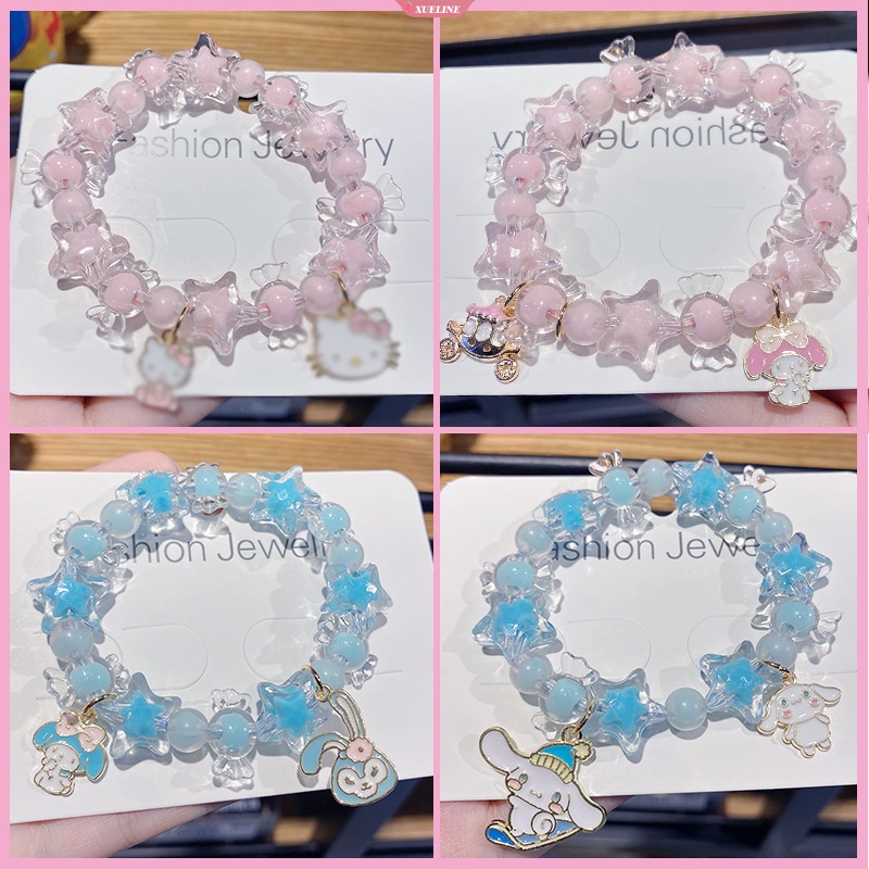 Sanrioed Anime Mymelody Cinnamoroll Kuromi Hello Kitty Niños Pulsera De Dibujos Animados Pareja Hombres Mujeres Niñas Regalos De Navidad [WOW]