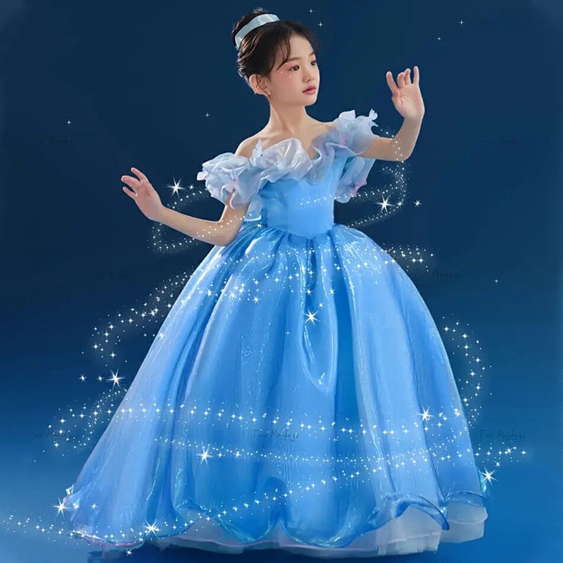 Ball Gown Vestido Azul Rey Para Nia De Aos Aos Cenicienta Vestidos