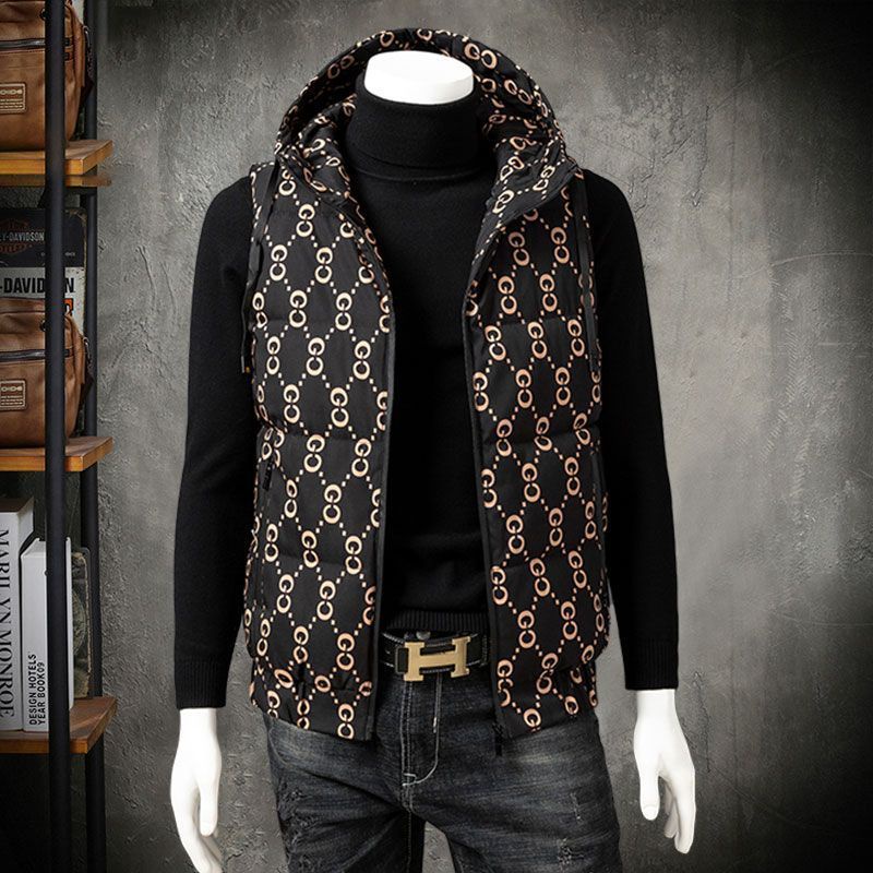 Gucci 2023 nuevo estilo chaqueta chaleco hombres otoño invierno grueso abajo chaqueta acolchado chaqueta con capucha Top suelto talla grande