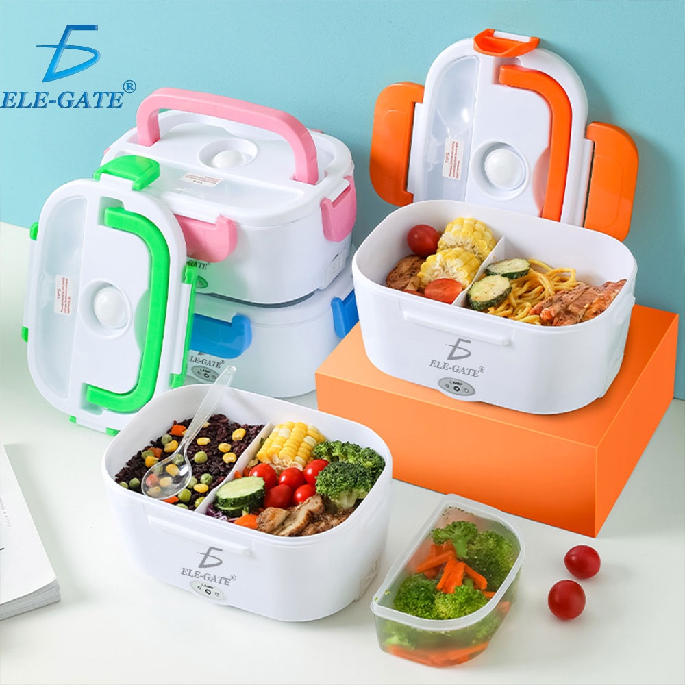 Portable Electric Lunch Box – 1.5L, 65W, 110V, With Fork & Spoon (White)
